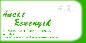 anett remenyik business card